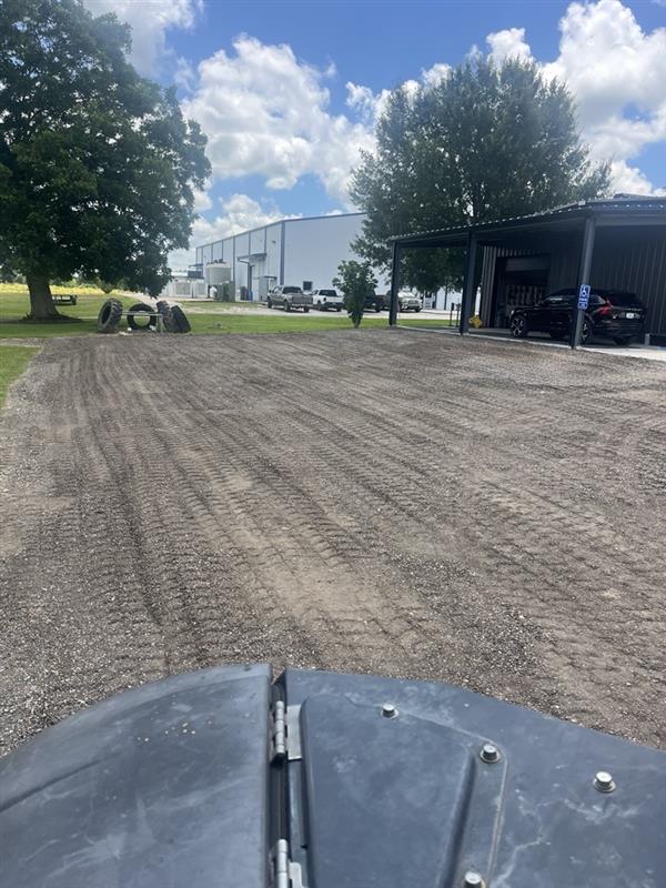 Prepared ground alongside an industrial building